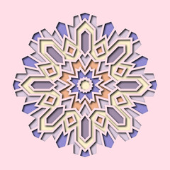 Invitation, cards with ethnic arabesque elements in oriental style. Arabesque design. Business cards, logo 3d.