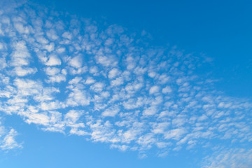 White clouds on blue sky.