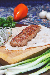 Kebab of minced meat