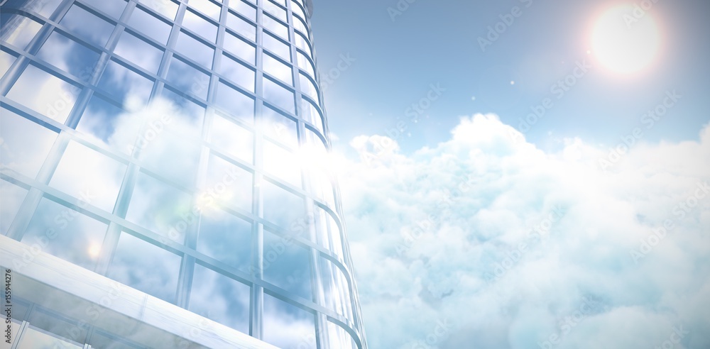 Poster composite image of low angle view of office building