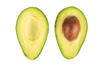 Avocado on white background