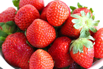 Fresh strawberry from the garden with white background