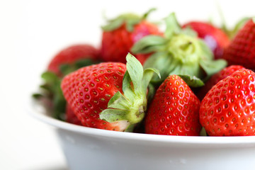 Fresh strawberry from the garden with white background