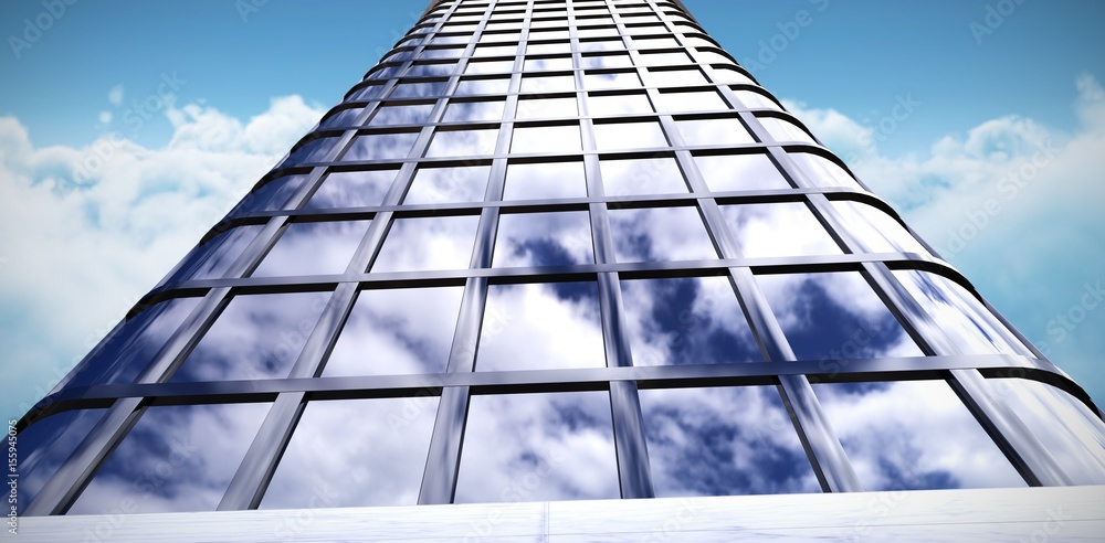 Poster composite image of low angle view of office building