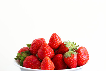 Fresh strawberry from the garden with white background