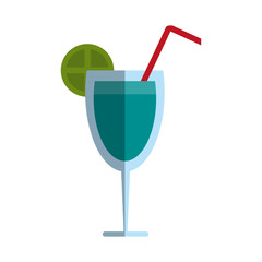 cocktail in garnished  glass icon image vector illustration design 