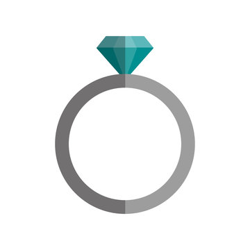 ring with diamond engagement icon image vector illustration design 