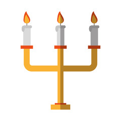 chandelier with lit candles icon image vector illustration design 