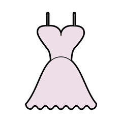 short flared dress with cleavage and straps icon image vector illustration design 