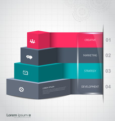 Pyramid for infographic or web design vector