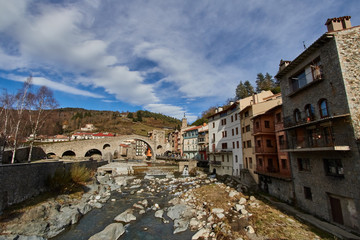 Fototapeta na wymiar Camprodon village in Girona, Spain