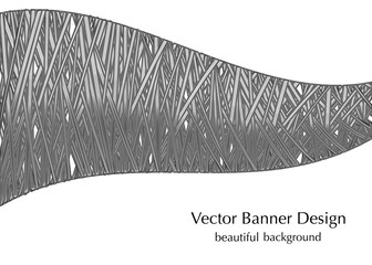 Fototapeta premium Gray banner with lines, vector background design for web