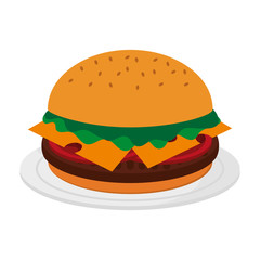 hamburger fast food icon image vector illustration design 