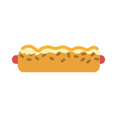 hot dog with condiments fast food icon image vector illustration design 