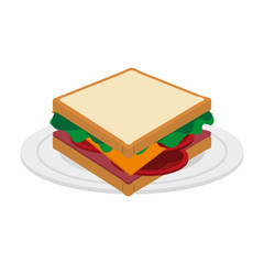 sandwich fast food icon image vector illustration design 