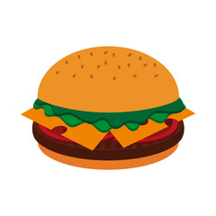 hamburger fast food icon image vector illustration design 