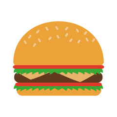 hamburger fast food icon image vector illustration design 