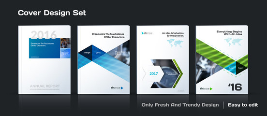 Abstract vector business template set. Brochure layout, cover mo