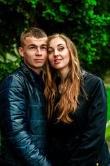 Fototapeta premium Lovers are looking in the distance. Strong love