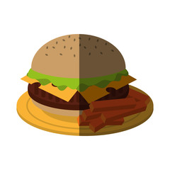 hamburger fast food icon image vector illustration design 
