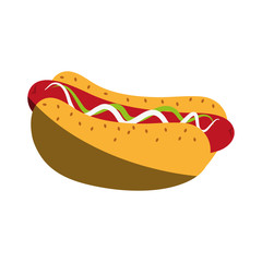 hot dog with condiments fast food icon image vector illustration design 