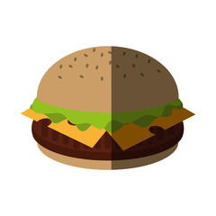 hamburger fast food icon image vector illustration design 