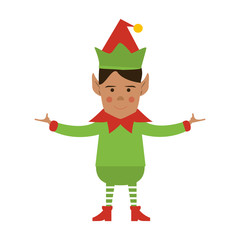 elf or santas helper christmas character icon image vector illustration design 