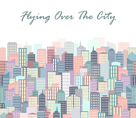 City landscape vector illustration. Urban skyline. Background with buildings in flat style.