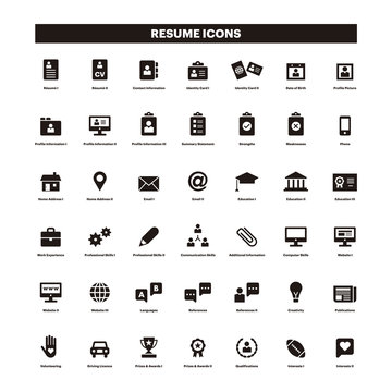 CV & Resumé black solid icons