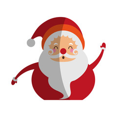 santa claus raising arms christmas character icon image vector illustration design 