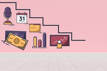 Obraz premium Composite image of composite image of business icons