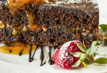 Cake on white plate