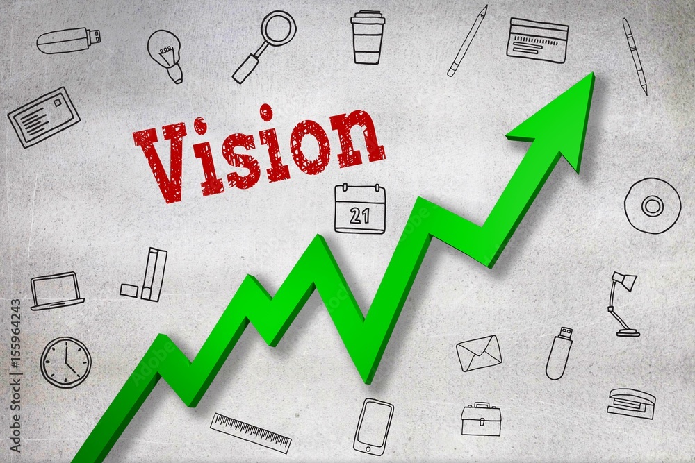 Poster composite image of close up of vision text