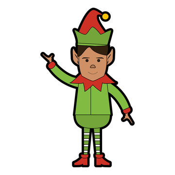 elf or santas helper christmas character icon image vector illustration design 