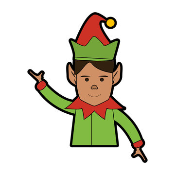 elf or santas helper christmas character icon image vector illustration design 