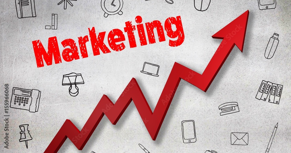 Fototapete composite image of digitally generated image of marketing text