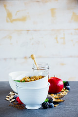 Breakfast set with granola