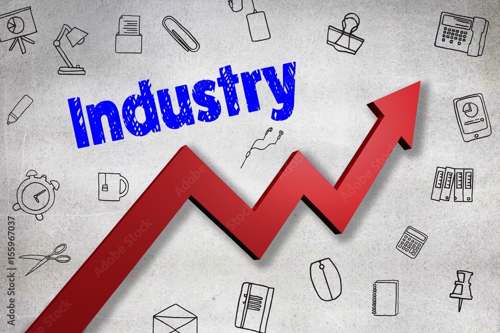 Aufkleber composite image of digitally generated image of industry text