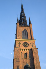 Fototapeta na wymiar Tower of Riddarholmen Church; Stockholm; Sweden