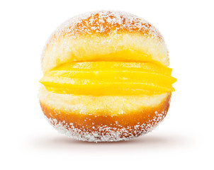 Bolo de Berlim (Portuguese Pastry) or Berlin Ball on White Background