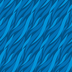 Abstract wave blue seamless pattern.  Concept modern geometry repeatable motif for surface design, wrapping paper, fabric.