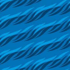 Abstract wave blue seamless pattern.  Concept modern geometry repeatable motif for surface design, wrapping paper, fabric.