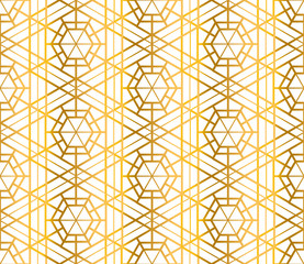 abstract minimal pattern background. seamless Arabic art deco monochrome white and gold wallpaper or background