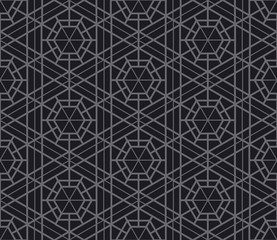 Vector seamless pattern. Modern stylish texture with monochrome trellis. Repeating geometric triangular grid. Simple graphic design. Trendy hipster sacred geometry.