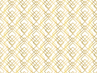 Stickers meubles Or abstrait géométrique Texture dorée. Motif géométrique sans soudure. Fond doré. Modèle sans couture de vecteur. Fond géométrique avec losange et nœuds. Motif géométrique abstrait.