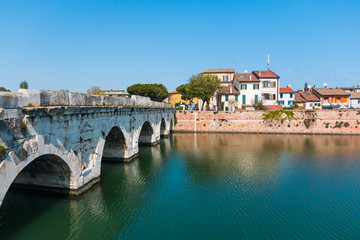Fototapeta premium Old Bridge of Tiberius in the city of Rimini