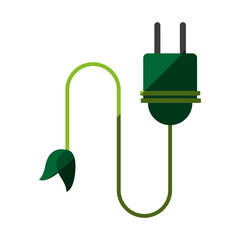 plug with leaf eco friendly related icon image vector illustration design 