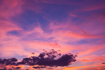 Dramatic sunset and sunrise sky