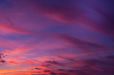 Dramatic sunset and sunrise sky