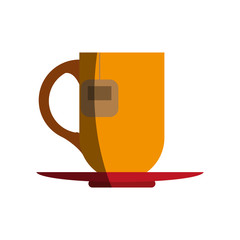 mug with tea bag icon image vector illustration design 
